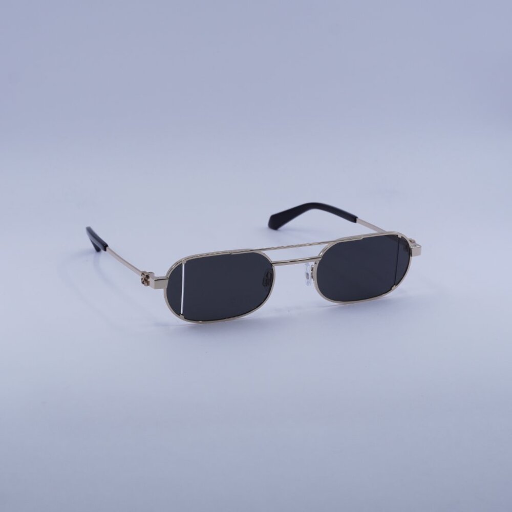 Off-White Off-White OERI14H LYNN 7606 Sunglasses Gold Oval Frame, Grey Lenses